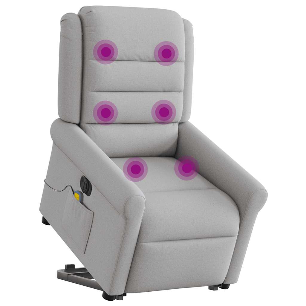 Fauteuil inclinable de massage électrique gris nuage tissu - XIOS