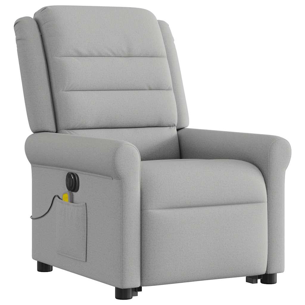 Fauteuil inclinable de massage électrique gris nuage tissu - XIOS