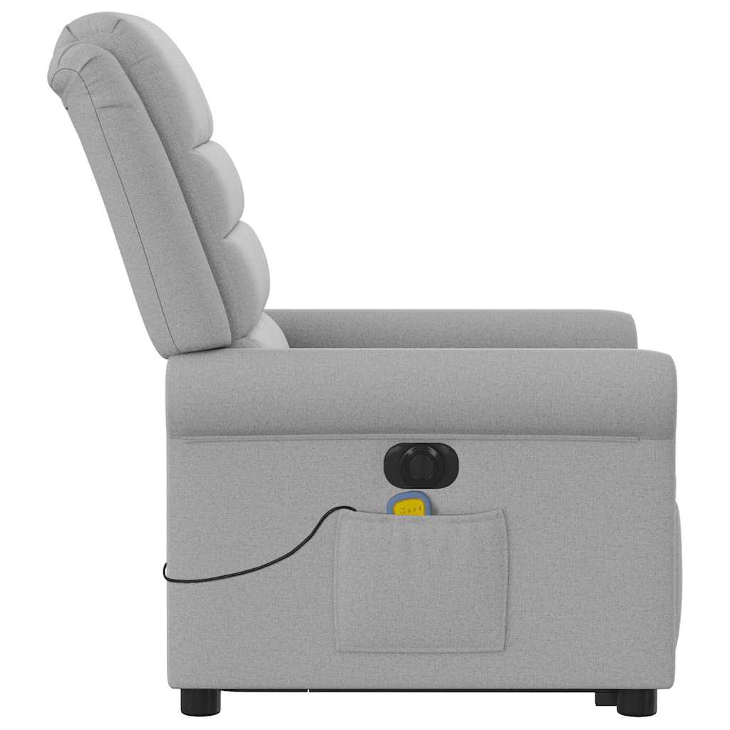 Fauteuil inclinable de massage électrique gris nuage tissu - XIOS