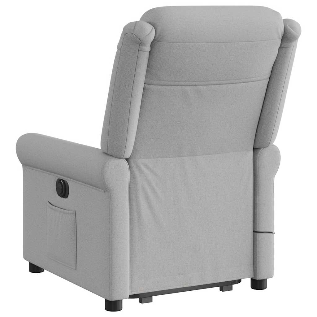 Fauteuil inclinable de massage électrique gris nuage tissu - XIOS