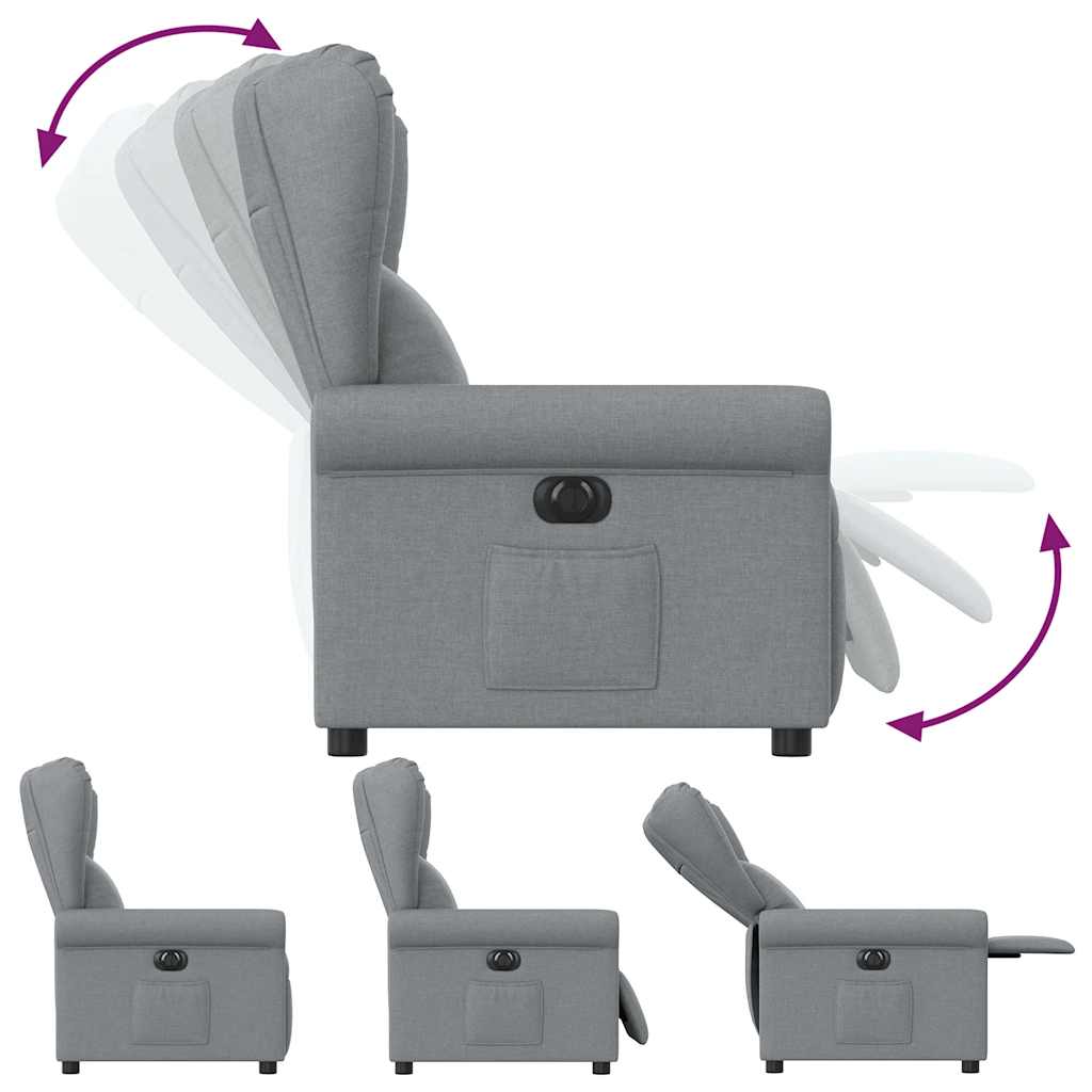 Fauteuil inclinable électrique Gris clair Tissu - XIOS