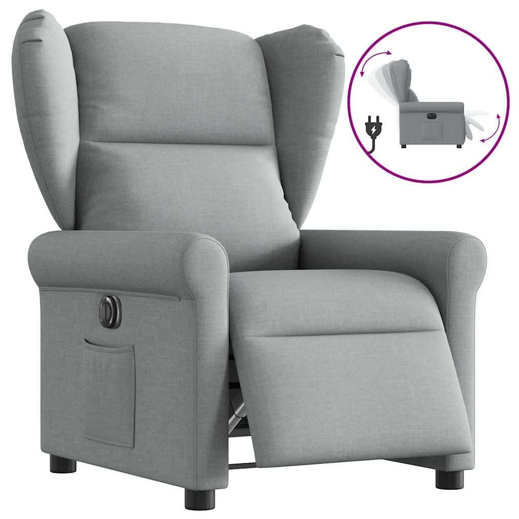 Fauteuil inclinable électrique Gris clair Tissu - XIOS