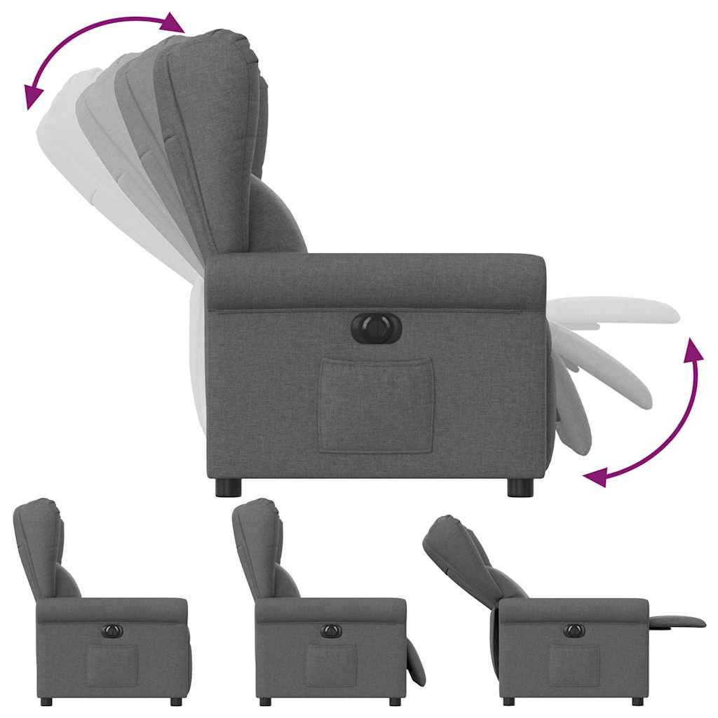 Fauteuil inclinable électrique Gris foncé Tissu - XIOS