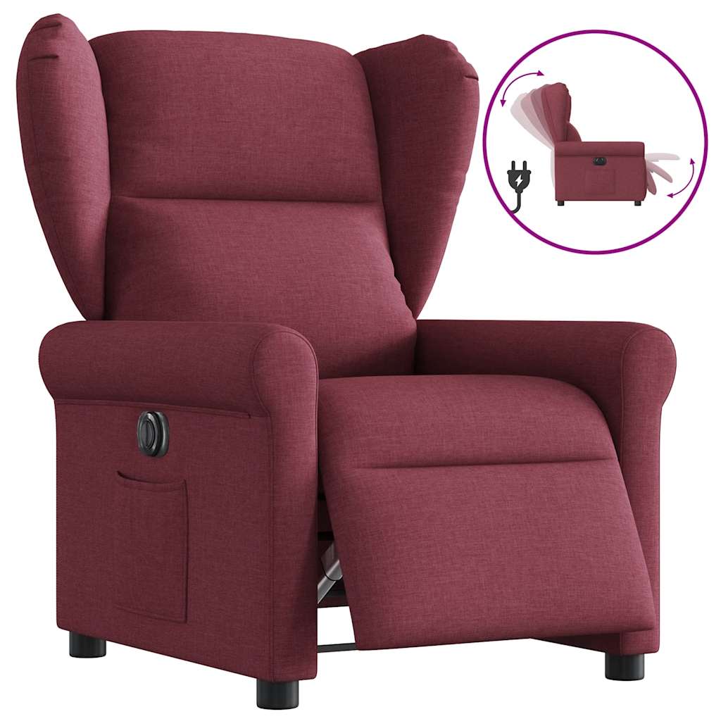 Fauteuil inclinable électrique Rouge bordeaux Tissu - XIOS