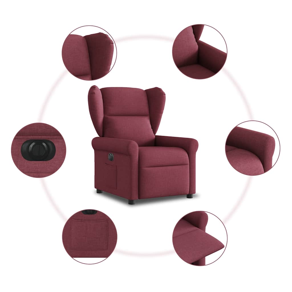 Fauteuil inclinable électrique Rouge bordeaux Tissu - XIOS