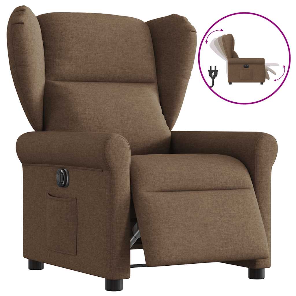 Fauteuil inclinable électrique Marron Tissu - XIOS