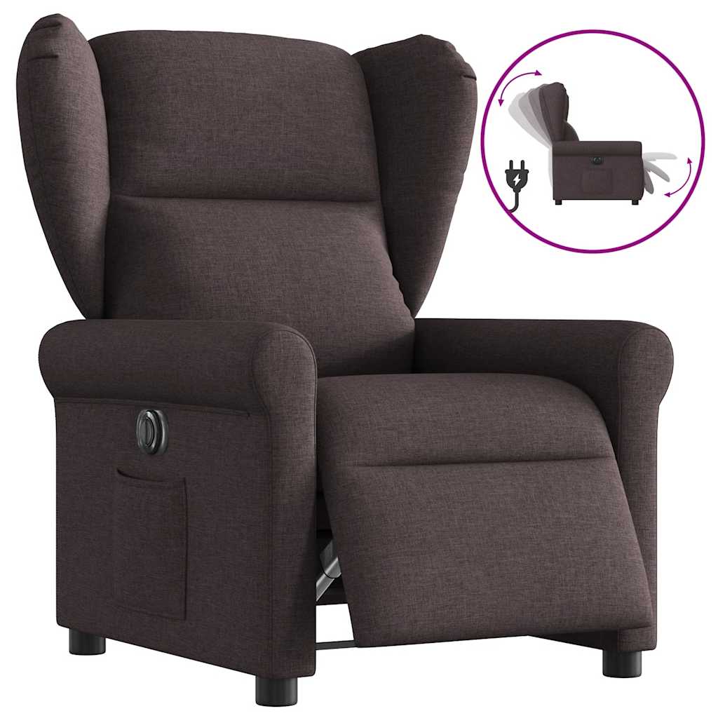 Fauteuil inclinable électrique Marron foncé Tissu - XIOS