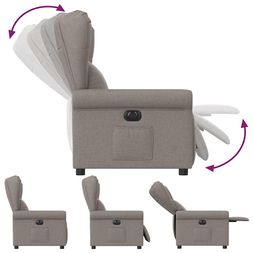 Fauteuil inclinable électrique Taupe Tissu - XIOS