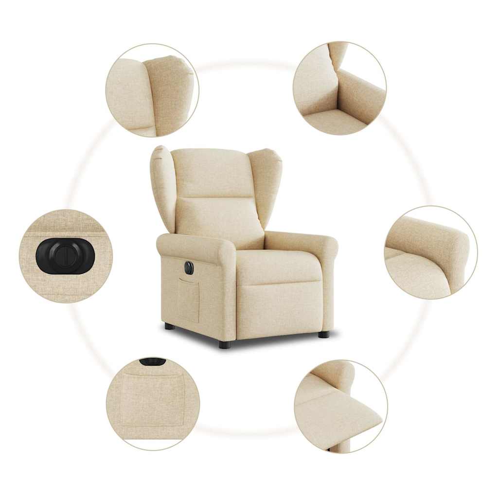Fauteuil inclinable électrique Crème Tissu - XIOS