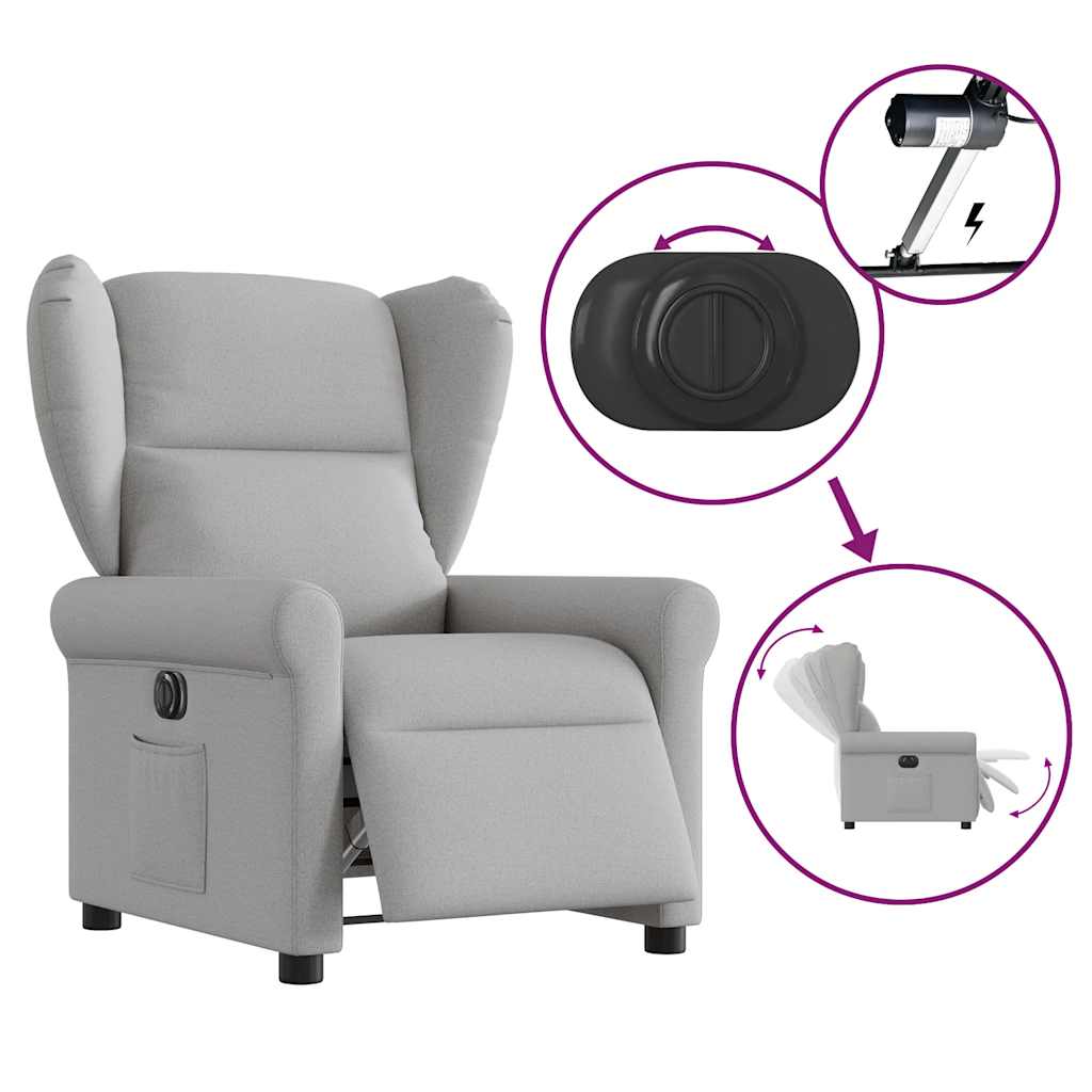 Fauteuil inclinable électrique gris nuage tissu - XIOS