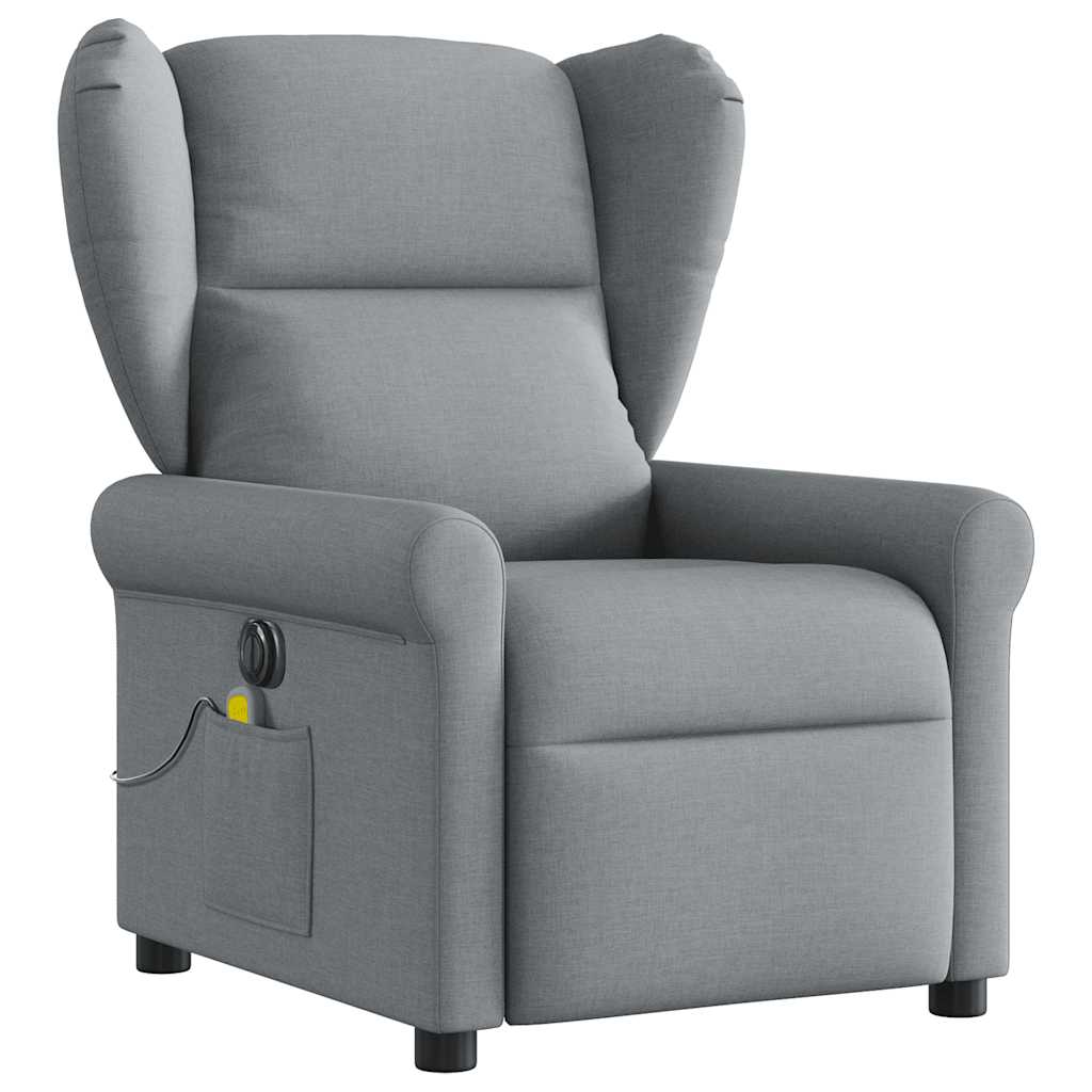 Fauteuil de massage inclinable électrique gris clair tissu - XIOS