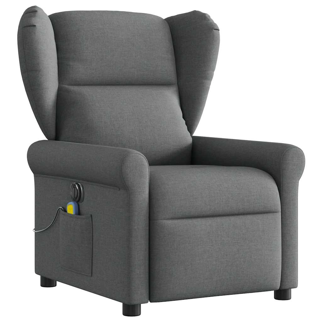 Fauteuil inclinable de massage électrique gris foncé tissu - XIOS