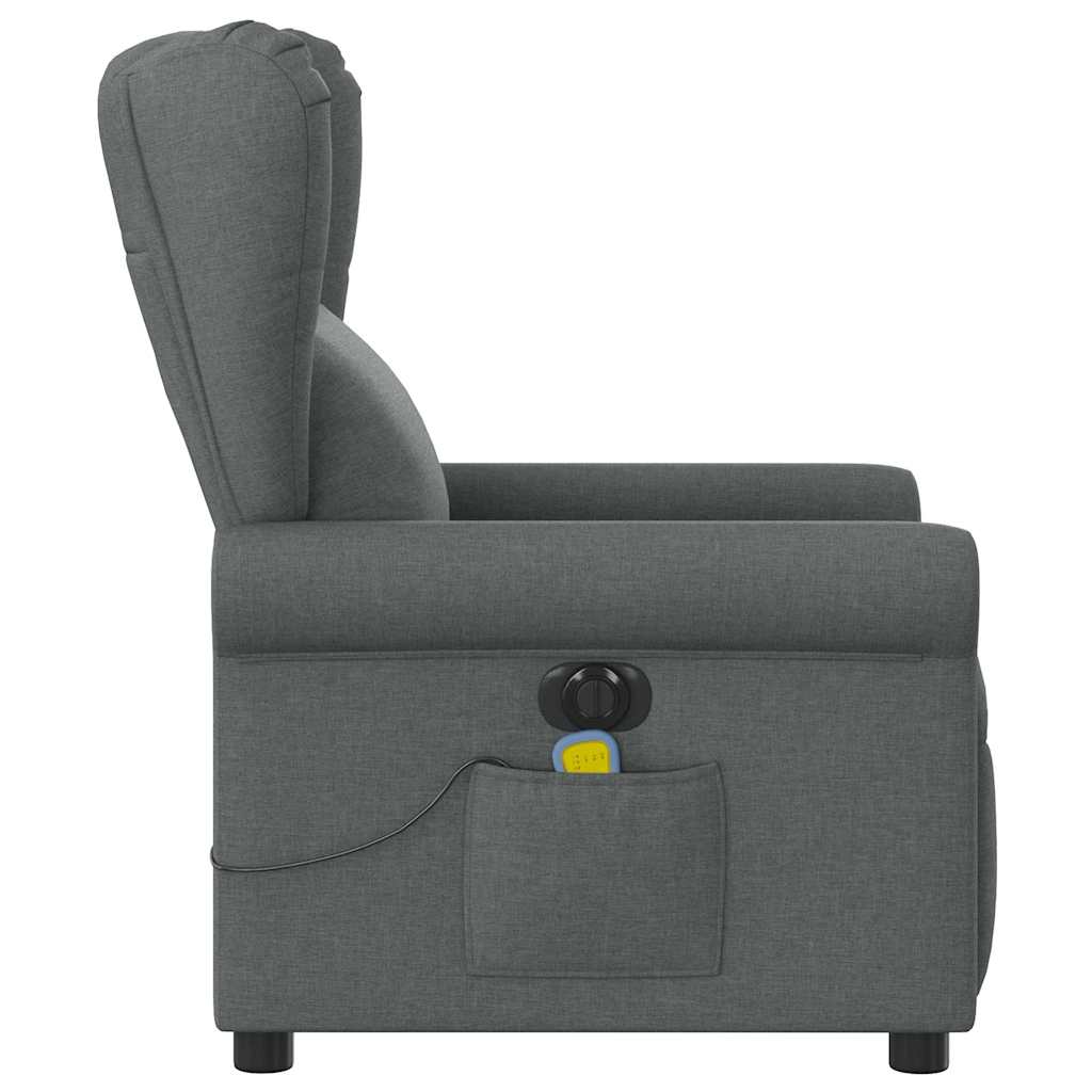 Fauteuil inclinable de massage électrique gris foncé tissu - XIOS