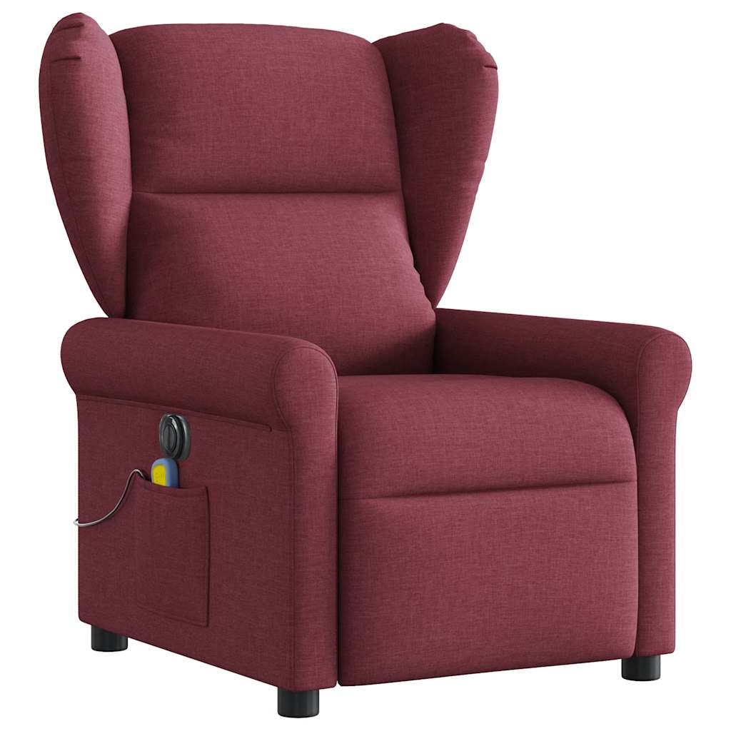 Fauteuil de massage inclinable électrique Rouge bordeaux Tissu - XIOS