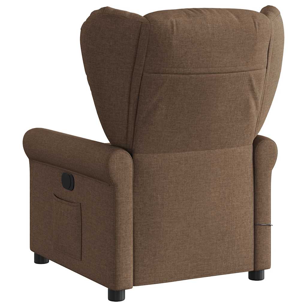 Fauteuil inclinable de massage électrique marron tissu - XIOS