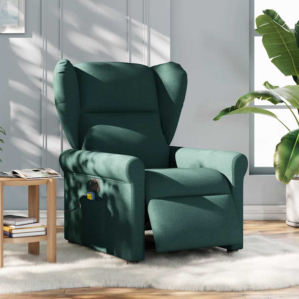 Fauteuil de massage inclinable électrique Vert foncé Tissu - XIOS