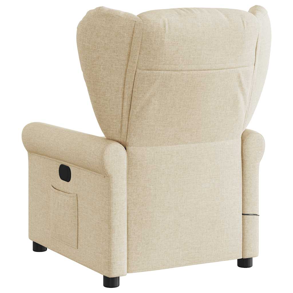 Fauteuil inclinable de massage électrique crème tissu - XIOS