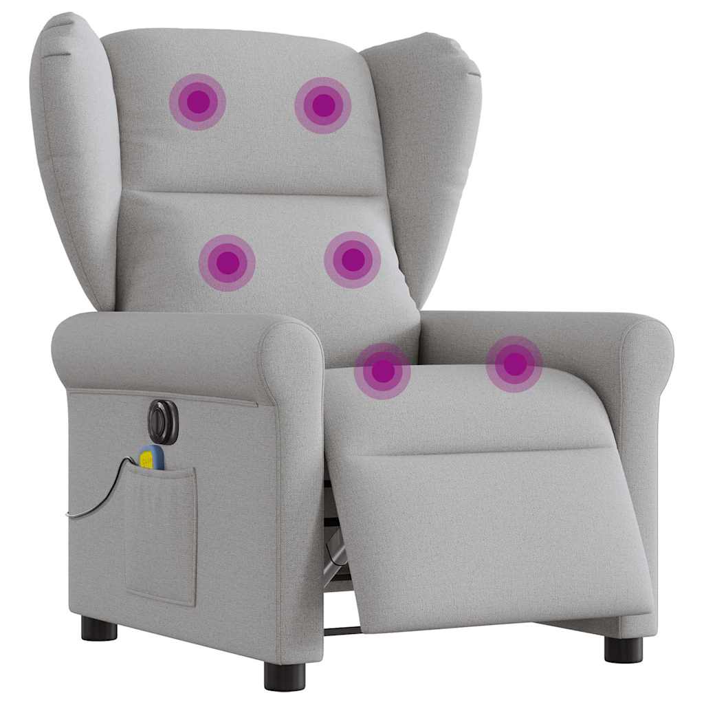 Fauteuil de massage inclinable électrique gris nuage tissu - XIOS