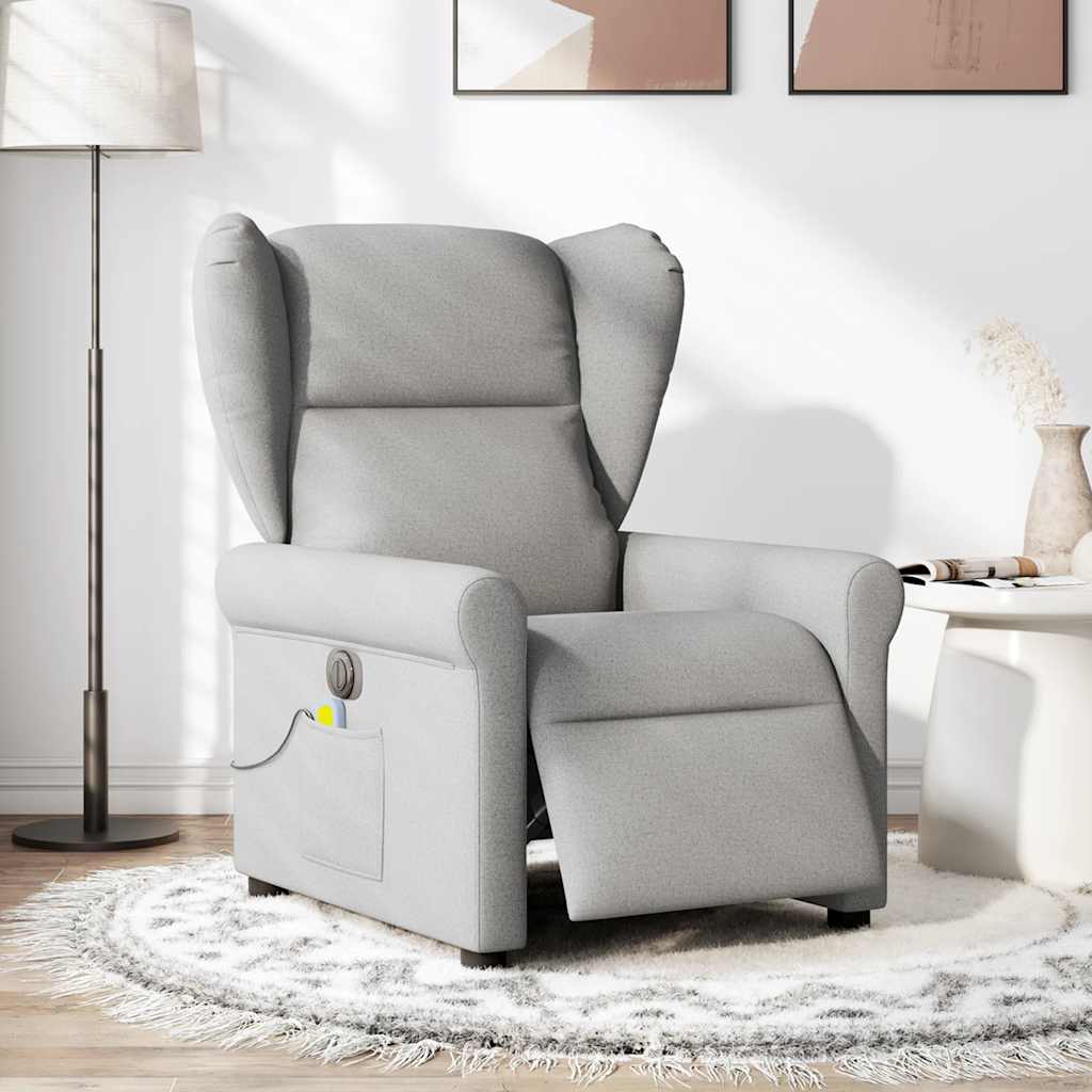 Fauteuil de massage inclinable électrique gris nuage tissu - XIOS