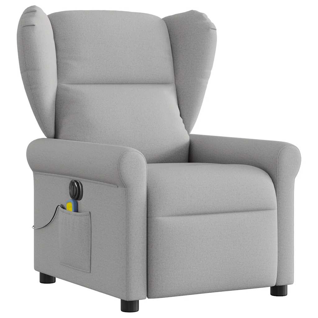 Fauteuil de massage inclinable électrique gris nuage tissu - XIOS
