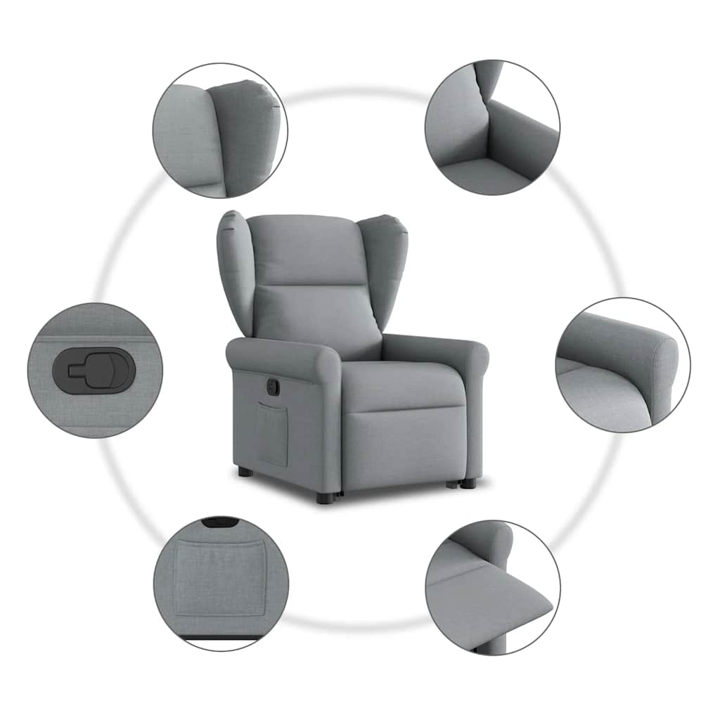 Fauteuil inclinable Gris clair Tissu - XIOS
