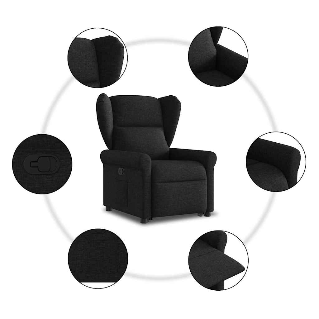 Fauteuil inclinable noir tissu - XIOS