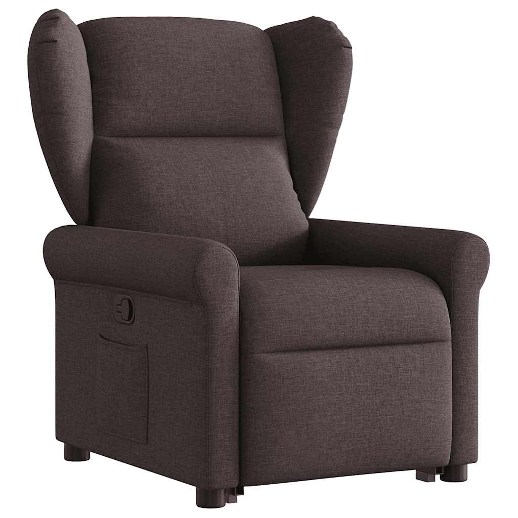 Fauteuil inclinable marron foncé tissu - XIOS