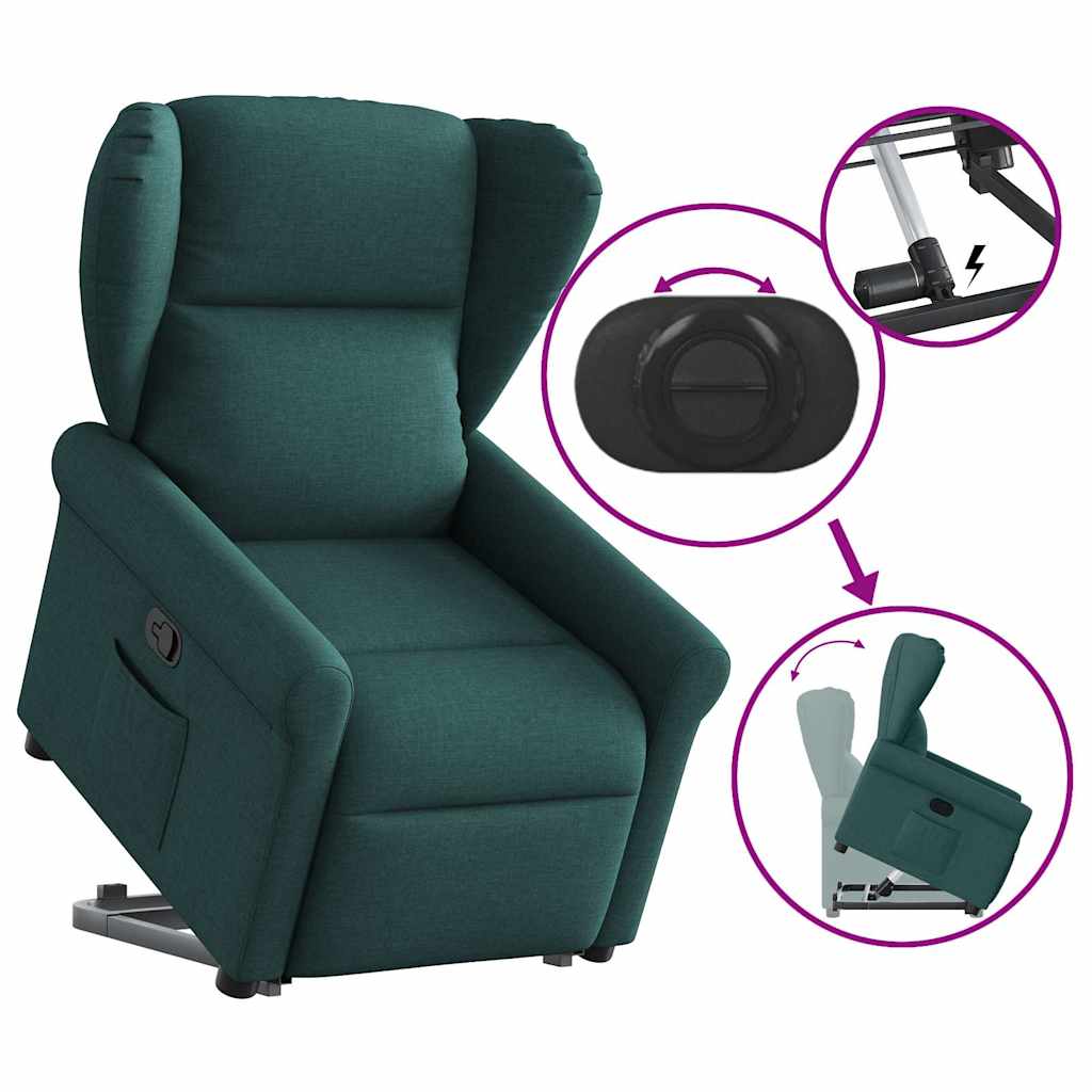 Fauteuil inclinable vert foncé tissu - XIOS