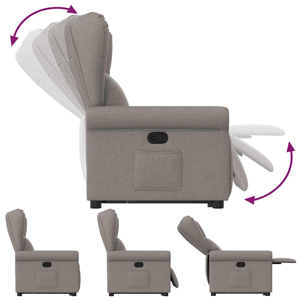 Fauteuil inclinable taupe tissu - XIOS