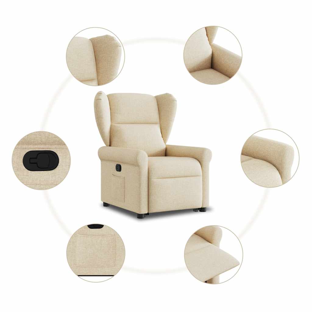 Fauteuil inclinable Crème Tissu