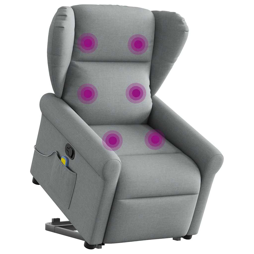 Fauteuil de massage inclinable Gris clair Tissu
