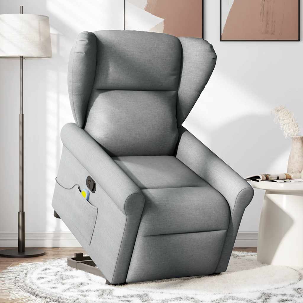Fauteuil de massage inclinable Gris clair Tissu - XIOS