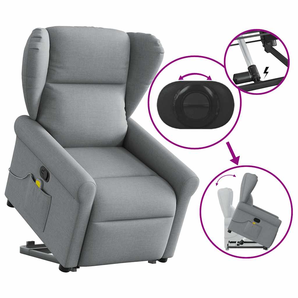 Fauteuil de massage inclinable Gris clair Tissu - XIOS