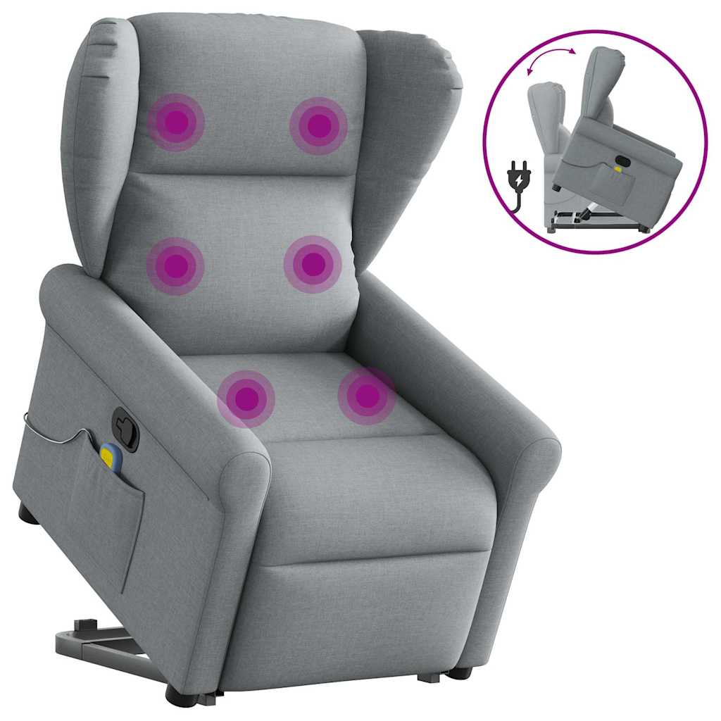 Fauteuil de massage inclinable Gris clair Tissu - XIOS