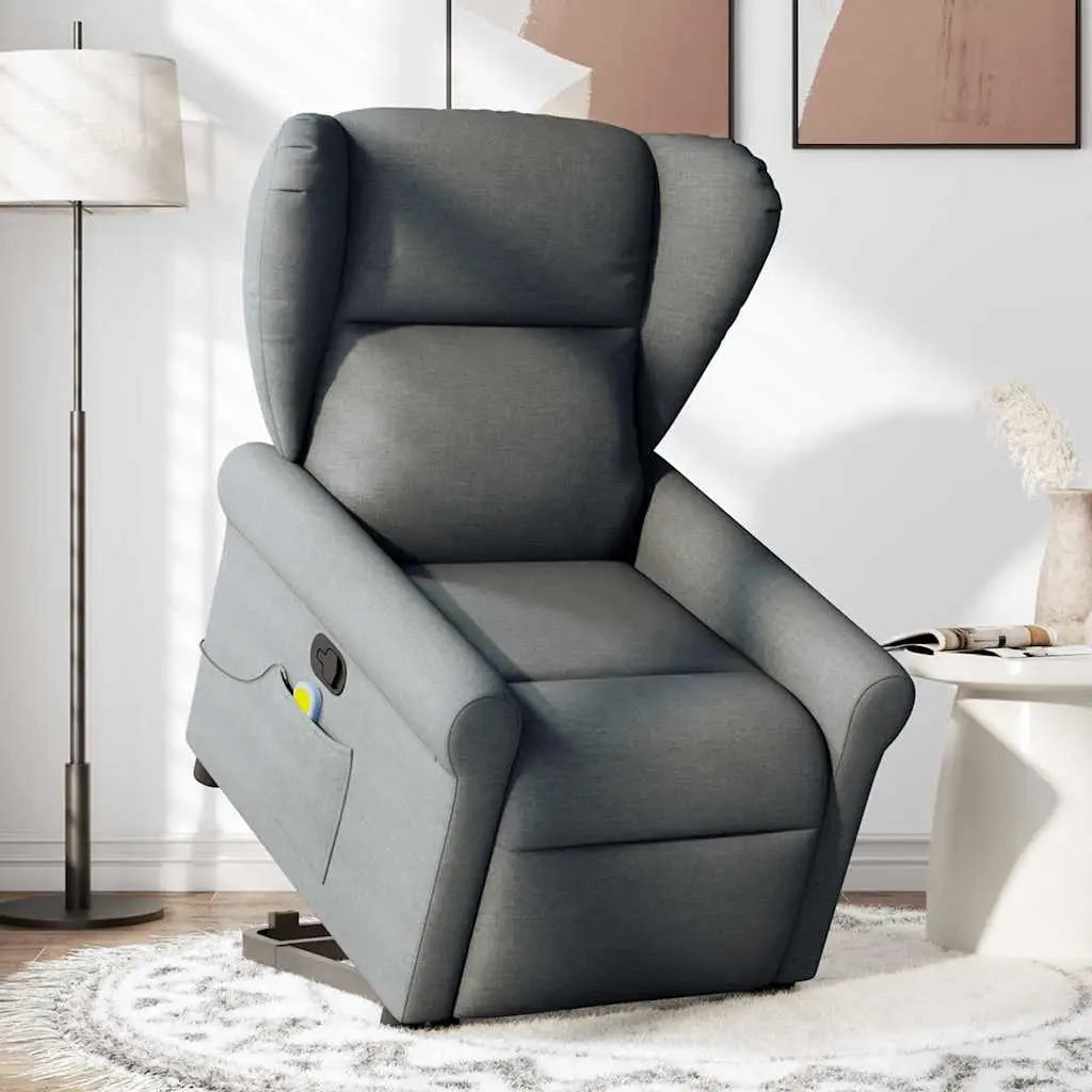Fauteuil de massage inclinable Gris foncé Tissu - XIOS