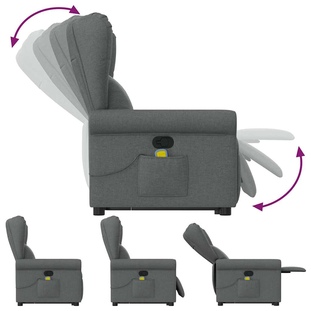 Fauteuil de massage inclinable Gris foncé Tissu - XIOS