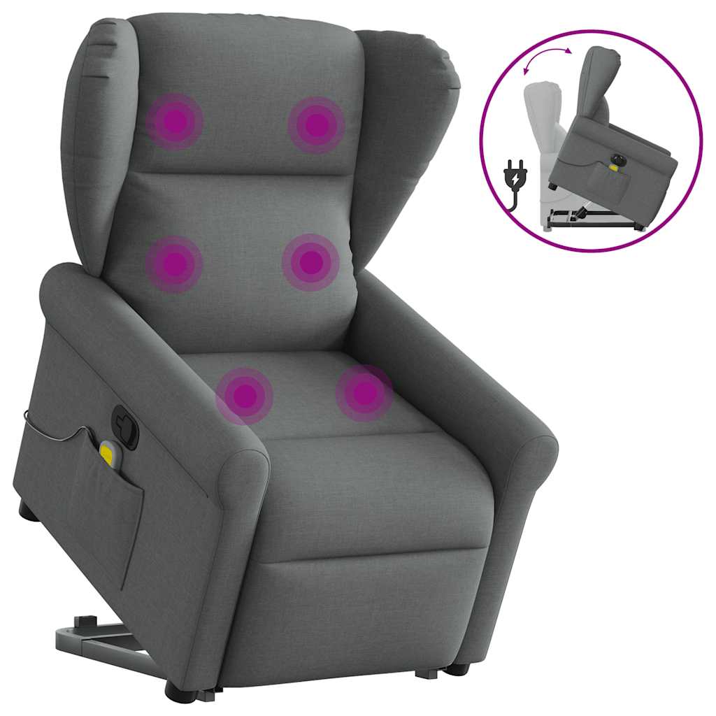 Fauteuil de massage inclinable Gris foncé Tissu - XIOS