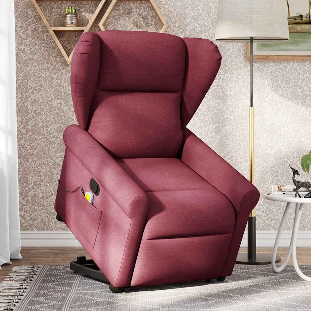 Fauteuil inclinable de massage Rouge bordeaux Tissu - XIOS