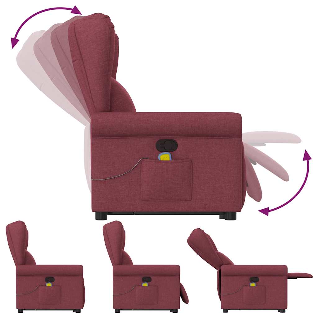 Fauteuil inclinable de massage Rouge bordeaux Tissu - XIOS