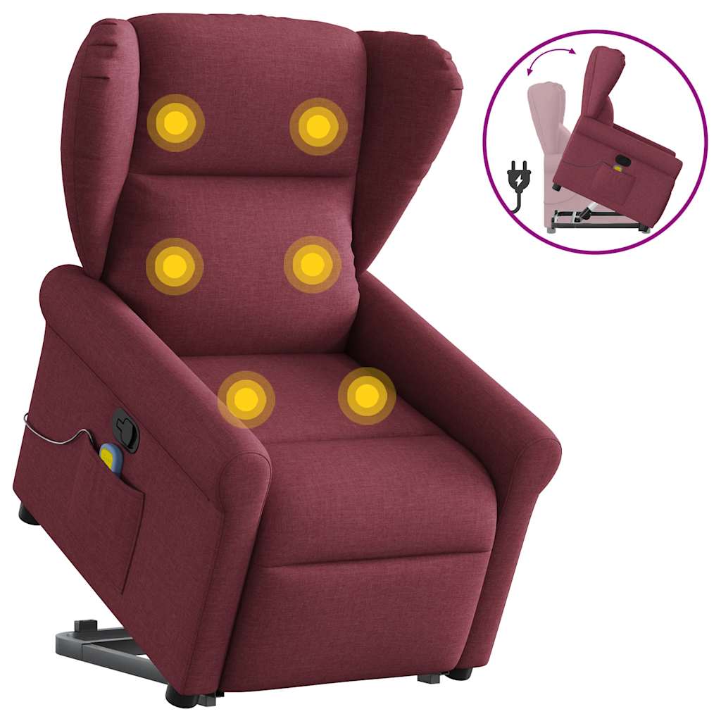 Fauteuil inclinable de massage Rouge bordeaux Tissu - XIOS