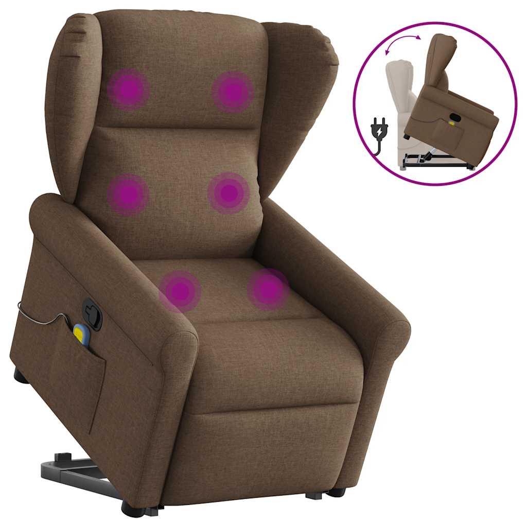 Fauteuil de massage inclinable Marron Tissu - XIOS