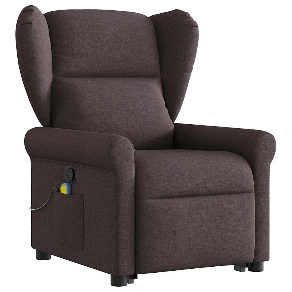 Fauteuil inclinable de massage Marron foncé Tissu - XIOS
