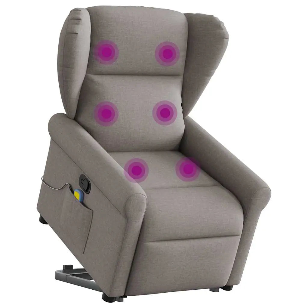 Fauteuil inclinable de massage Taupe Tissu - XIOS