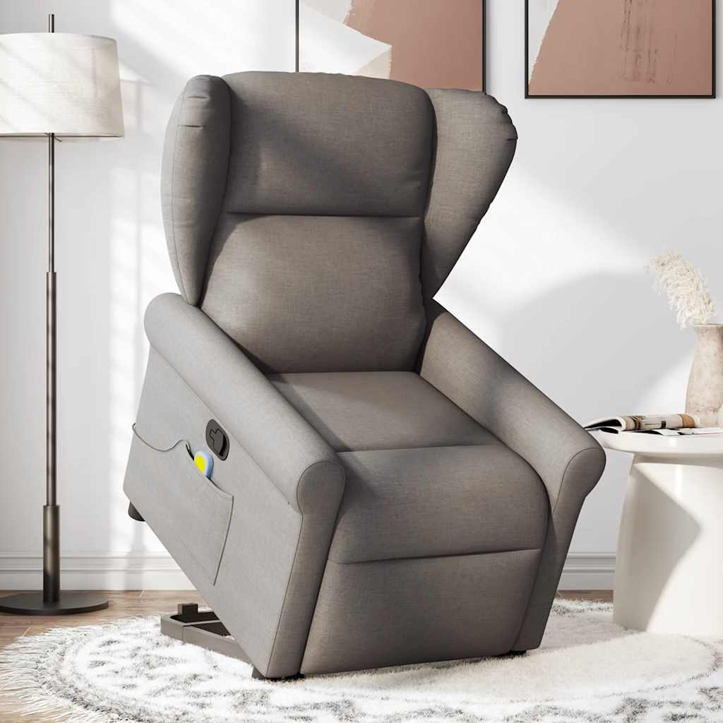 Fauteuil inclinable de massage Taupe Tissu