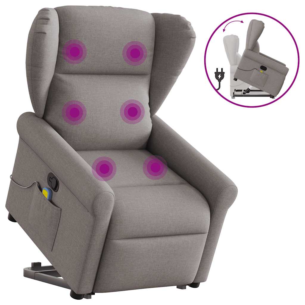 Fauteuil inclinable de massage Taupe Tissu - XIOS