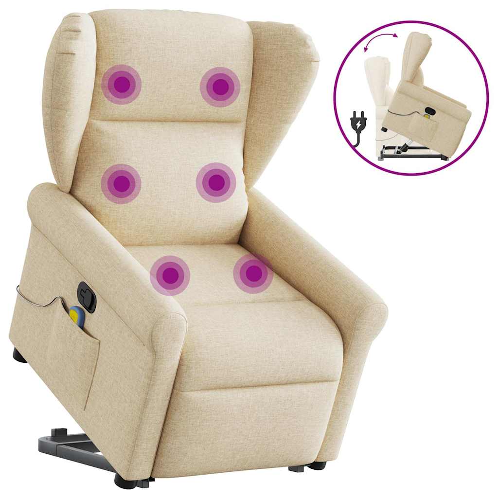Fauteuil inclinable de massage Crème Tissu - XIOS