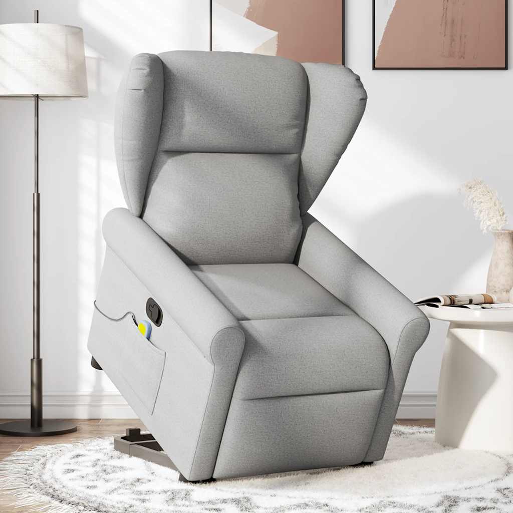 Fauteuil de massage inclinable gris nuage tissu - XIOS