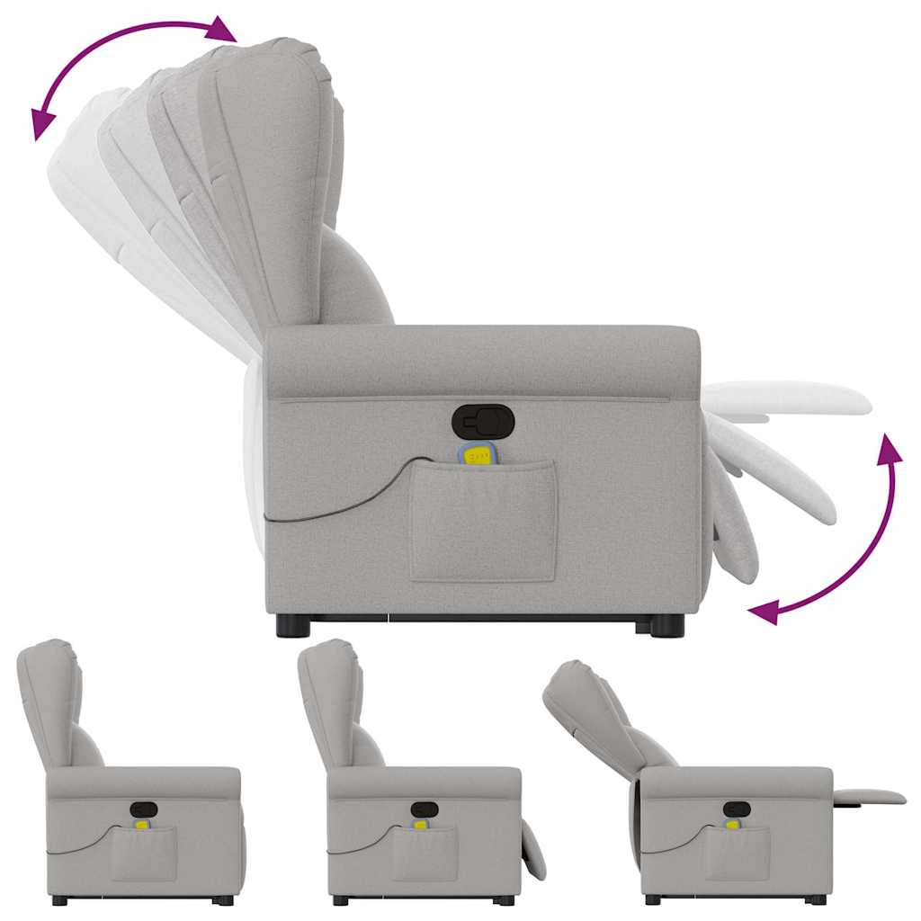 Fauteuil de massage inclinable gris nuage tissu - XIOS