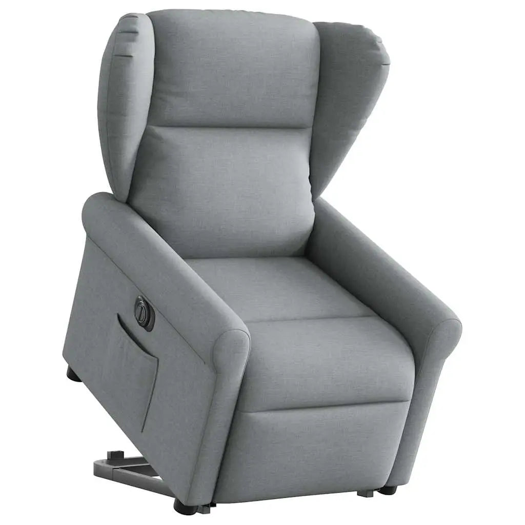 Fauteuil inclinable électrique gris clair tissu - XIOS