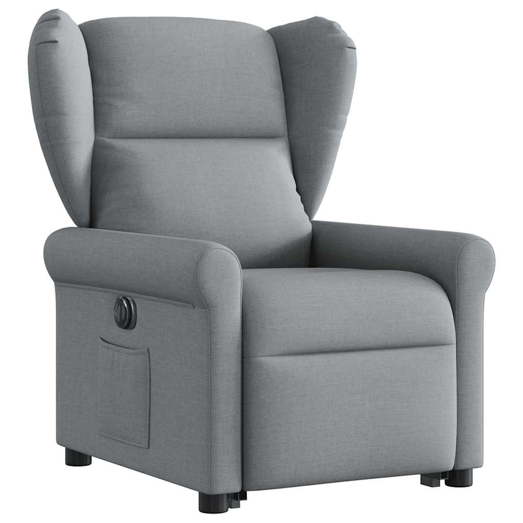 Fauteuil inclinable électrique gris clair tissu - XIOS